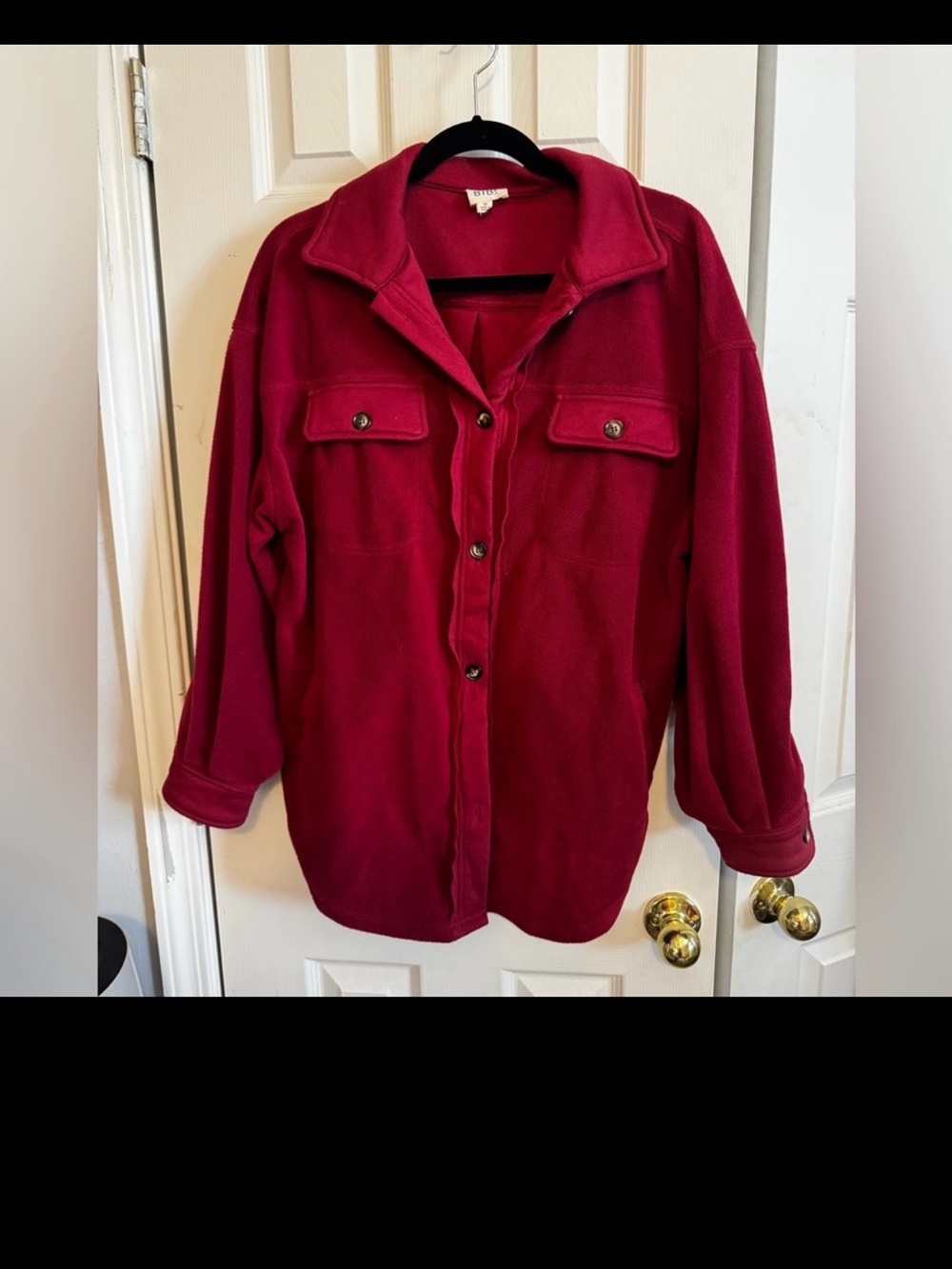BiBi Red Polyester Top with Label Detail
